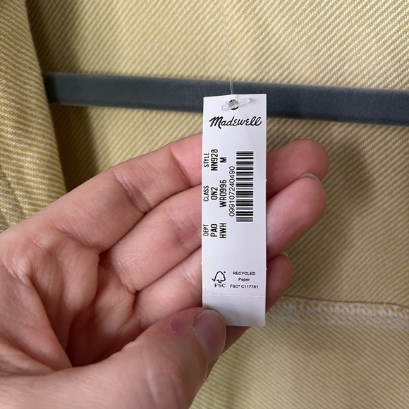 NWT Madewell Flannel Cargo Button-Up Shirt in Haystack White Women’s Size M - Picture 12 of 16
